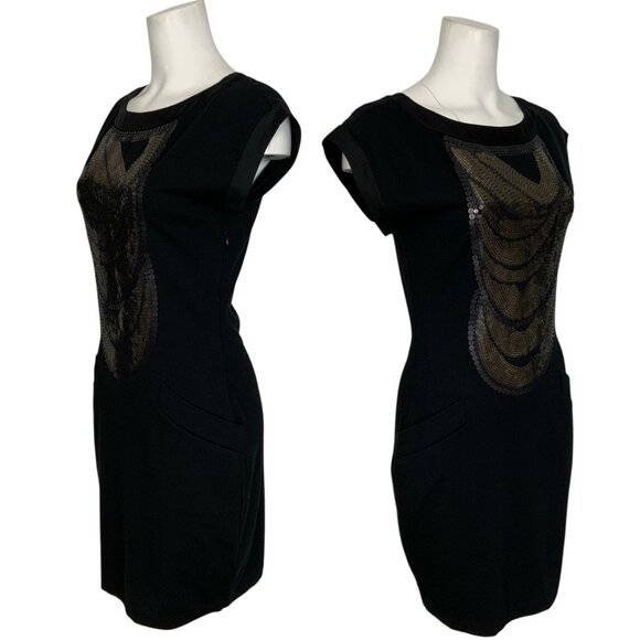 Ted Baker Consuld Sequins Dress Ted/2 US/S Cap Sleeve Mini Pockets Holiday Party - Picture 3 of 13